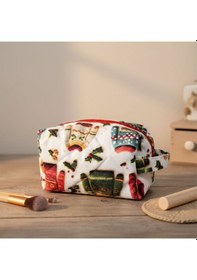 Resim Uretti - Petek 7523 3182 Kış Temalı Kazak Desenli Makyaj Çantası / Organizer - 20 Cm X 15 Cm 