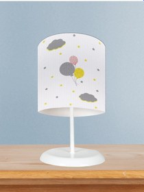 Resim Mekta Home Bebek Ve Çocuk Odası Üç Renkli Balon Desenli Abajur 