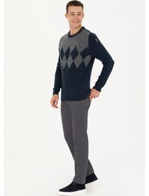 Resim U.s. Polo Assn. Yuvarlak Yaka Desenli Lacivert Erkek Kazak 1678184 001 