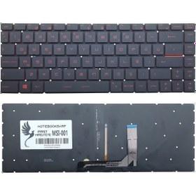 Resim MSI Uyumlu Wp65 9th Notebook Klavye Işıklı -kırmızı- 