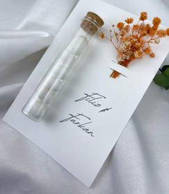 Resim Cipso Çiçek Demetli Badem Şekeri Kartı Nişan Söz Hediyelik 