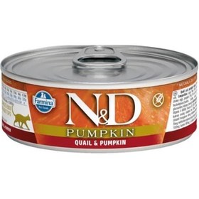 Resim N&D Balkabaklı ve Bıldırcınlı Tahılsız Konserve Yetişkin Kedi Maması 70 G 