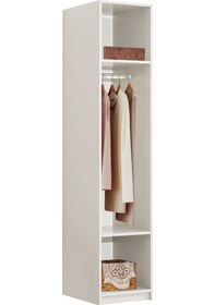 Resim Blesk Gardırop, More Tek Kapaklı Raflı Askılıklı Dolap Beyaz 