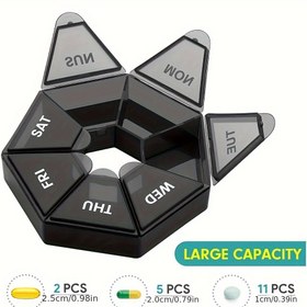 Resim 1 Adet Taşınabilir Yedi Hücreli Şeffaf Renkli Tablet Kutusu, Yedi Günlük Tablet Kutusu, Kişisel Tablet Kutusu, Taşımak İçin Uygun Ve Sınıflandırılmış Depolama İçin Uygun 