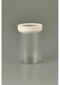 Resim Lengo 1200 Ml Mühürlü Vakumlu Borosilikat Cam Erzak Saklama Kavanozu Şeffaf Beyaz 