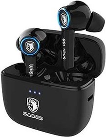Resim SADES Wings 100 İnci Kablosuz Kulaklıklar Ses Sürükleyici Oyun Kulaklıkları Kablosuz Gürültü Cep Telefonları için Saf Ses Kulaklıklar Akıllı Telefonlar Tabletler 5 Saat Pil. 