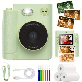 Resim 3- Çocuklar İçin 3s Anında Baskı Kamera | STEM Öğrenme Kiti 12 Marker ve Sticker ile, Çift Lens, 10+ Filtre | 1080P Dokunmatik Ekran ve Renkli Fotoğraflar (Turuncu) | Bebek Kız Erkekler İçin Doğum Günü Noel Hediyesi 