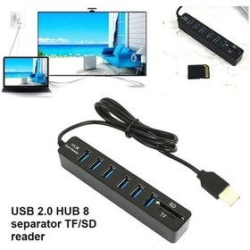 Resim 6 Port Usb Microsd Tf Sd Çoklayıcı Hub 4691A Kart Okuyucu Laptop 