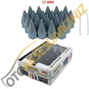 Resim A Kalite Mefsa Bijon Kapağı Sivri 17 Mm Gri 20 Li Set 