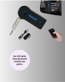 Resim Araç İçi Bluetooth Aux Adaptörü Ve Telefon Görüşme Cihazı 