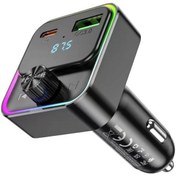 Resim woodhub Dijital Göstergeli Kablosuz Araç içi FM Transmitter + USB-PD30W Hızlı Şarj Aleti 
