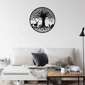 Resim Zarif Duvar Heykel Sanat Dekoru Metal Duvar Sanatı Hayat Ağacı Dekor Ağaç Duvar Heykel Sanat Eseri Ev Oturma Odası Ofis İç Mekan Dış Mekan için Rustik Doğa Asılı Koleksiyon, 2 Boyut 