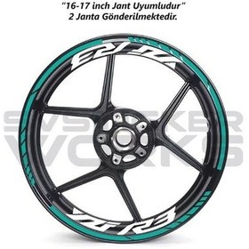 Resim Yamaha Yzf-r3 Yazılı Jant Sticker Dış Ve İç Set Sticker Jant Şeridi Turkuaz 72575475 