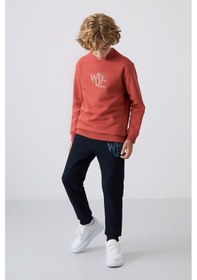 Resim Tommylife Tommy Life Kiremit-lacivert Pamuklu Kalın İçi Tüylü Yumuşak Dokulu Standart Fit Baskılı Erkek Çocuk Eşofman Ta Kiremit 
