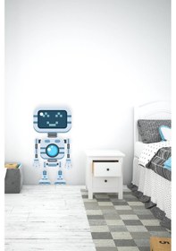 Resim MSticker Mavi-gri Robot Adam Sticker-çocuk Bebek Odası Sticker 
