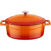 Resim Lava Folk Oval Turuncu 23x29 cm Döküm Tencere 