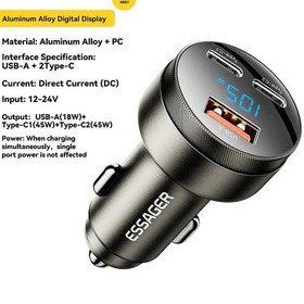 Resim Essageressager 105w Usb Araç Şarj Cihazı Qc4.0/pd Hızlı Şarj İphone Uyumlu 14/xiaomi Ildistribütör Garantili 