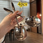Resim 4 adet Süper Büyük Paslanmaz Çelik Uzun Saplı Servis Kaşığı - Ev, Otel, Kantine ve Restoran Mutfak Seti için Dayanıklı Kalınlaştırılmış Tasarım, Soslar ve Çorbalar Servis Etme İçin Mükemmel, Restoran Mutfak Seti | Modern Mutfak Seti Tasarımı | Dayanıklı Mutfak Seti 