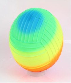 Resim Kapris 2 Adet Gökkuşağı Renkli Plaj Voleybol Topu Plastik Top + Pompa Hediyeli 