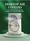 Resim ERCTECH Masaüstü Mini Su Hazneli Buhar Püskürtmeli Şarjlı Ledli Soğutucu Vantilatör Fan 