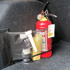Resim 1 adet Dayanıklı Elastik Naylon Fileli Araba Bagaj Düzenleyici - Araç İçi Aksesuarları Depolama Filesi, Arka Koltuk Arkası Asılı Kargo Cebi, Elektrik Gerektirmez, Siyah, Ev ve Garaj için Depolama ve Düzenleme 