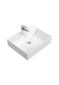 Resim Aqua Bagno Plan Seramik Tezgah Üstü Kare Çanak Lavabo 55 x 45 CM 