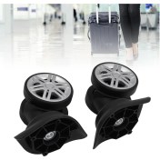 Resim Vkemall Abs Malzeme 360 Derece Döner Sessiz Şok Emici Valiz Tekerlekleri, Kolay Kurulum, Evrensel Uyumlu, 1 Çift + 8 Vida 