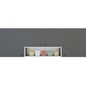 Resim Kenzlife hazır mutfak packey gri 060*180*22 mutfak banyo dolabı kapaklı raflı 