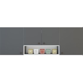 Resim Kenzlife hazır mutfak packey gri 060*180*22 mutfak banyo dolabı kapaklı raflı 