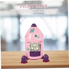 Resim Işıklı Roket Temalı Kumbara Çocuklara ve Büyüklere Para Tasarruf Kutusu 