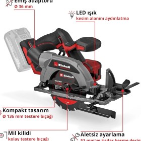 Resim Einhell Professional Akülü Daire Testere Tp-Cs 18/165-C Li Bl - Solo Power X-Change (18 V, Ø 136 mm 