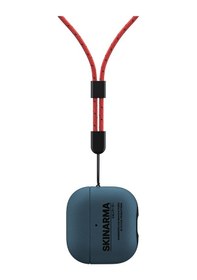 Resim Airpods 4 Uyumlu Kılıf Skinarma Pu Deri Tasarımlı Spunk Kulaklık Kılıfı Mavi 