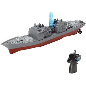 Resim 2.4g Uzaktan Kumandalı Tekne Su Geçirmez Yüksek Hızlı Simülasyon Gemisi Savaş Gemisi Modeli Şarj Edilebilir Mini Savaş Gemisi Oyuncak Erkek Çocuklar İçin Hediye Stil B 