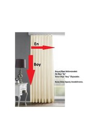 Resim Bella Home Saten Güneşlik Perde (250x200)-Krem 