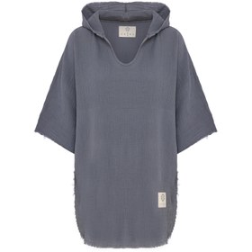 Resim Muslin Unisex Kısa Panço Gri - Gri / Standart 