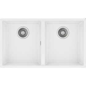 Resim Teka Square 2B 760 Tg Çift Hazneli Tezgahaltı Tegranite Eviye - Arctic White - 115260028 