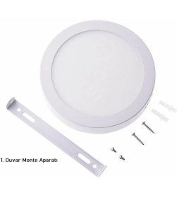 Resim Cata 18 Watt Panel LED Armatür Sıva Üstü Yuvarlak Ct 5233 Beyaz Işık 6400K Plastik Kasa 