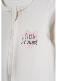 Resim Babycosy Organic Wear %100 Organik Pamuk,ribana Kız Bebek Tulum Little Princess Baskılı-yenidoğan Ve Bebek Serisi Ekru 