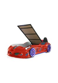 Resim Arabalı Yatak , Kırmızı Jaguar Bazalı Arabalı Yatak,Full Ledli Kırmızı 