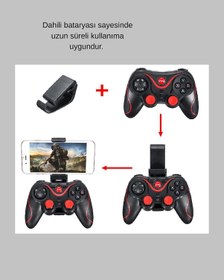 Resim Cosmotex Çift Analog Joystick Ve 14 Tuşlu Bluetooth Oyun Kumandası 