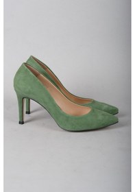 Resim 4292 HAKİKİ DERİ STİLETTO 9cm YEŞİL SÜET Yeşil 