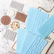 Resim 6 adet/takım Fondant, Kil ve Kek Süslemesi için İmpression Mat Seti - Şeker sanatı ve düğün kek tasarımı için Deri ve Tuğla Kabartmalı Kenar Kalıpları, Deri ve Tuğla Kabartmalı Kenar Kalıpları 