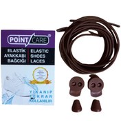 Resim Point Care Kaheverengi Akıllı Kilitli Elastik Ayakkabı Bağcık 100 Cm 