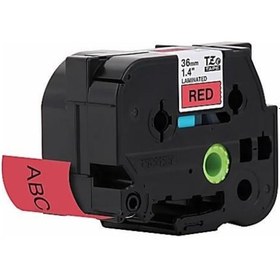 Resim PP Brother Tze-461 36 mmX 8mt Kırmızı üzerine Siyah Laminasyonlu 