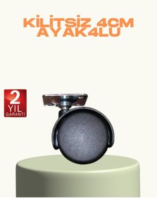 Resim Techmrt Kilitsiz Mini Tekerlek Ayak 4 Cm 4 Lü Set Kolay Montaj 4 Adet 