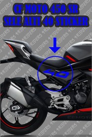Resim TRİDERS Cfmoto 450sr Arka Kuyruk Altı 40 Yazısı Sticker MAVİ 