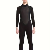 Resim Kadın 3mm Kloropren Kauçuk Sırt Fermuarlı Uzun Kollu Pantolon - Yüksek Kaliteli CR Kumaş, Dar Kesim & Tam Vücut Kapsamı, Şnorkelle Yüzme, Kano, Rekabetçi Yüzme için - Düz Renk Tasarım, Şnorkel Ekipmanı, Şık Mayo, Dayanıklı Mayo 