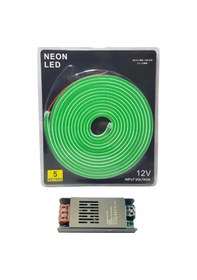 Resim Powerr Led Aydınlatma 5 Metre 12 Volt 6x12 Mm Esnek Yeşil Neon Led 5a Slim Trafo Set 