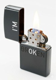 Resim Zippo I'm Ok Dizayn Çakmak Siyah 