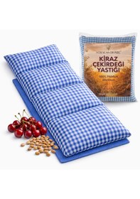 Resim Strauss Home Kiraz Çekirdeği Yastığı Mikrodalga, Boyun Ve Omuz Kiraz Çekirdeği Yastığı, Pamuk Kumaş 50x20cm Deniz Mavisi 